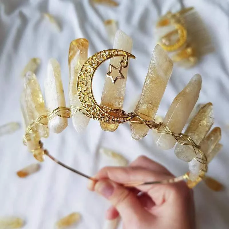 Title 3, Bandeau Cheveux Couronne Topaze Naturelle Lune ...