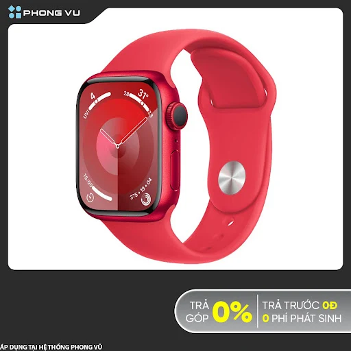 Đồng hồ Apple Watch Series 9 GPS 41mm (Product) Red (Vỏ Nhôm Dây Silicone - S/M) (MRXG3SA/A)