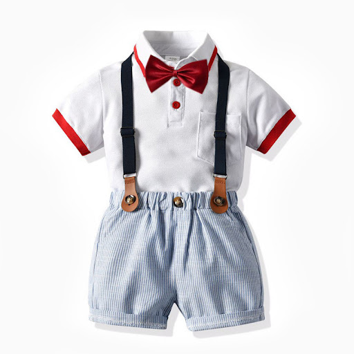 Title 3, Boys Short-sleeved T-shirt Suspender Pants Sty...