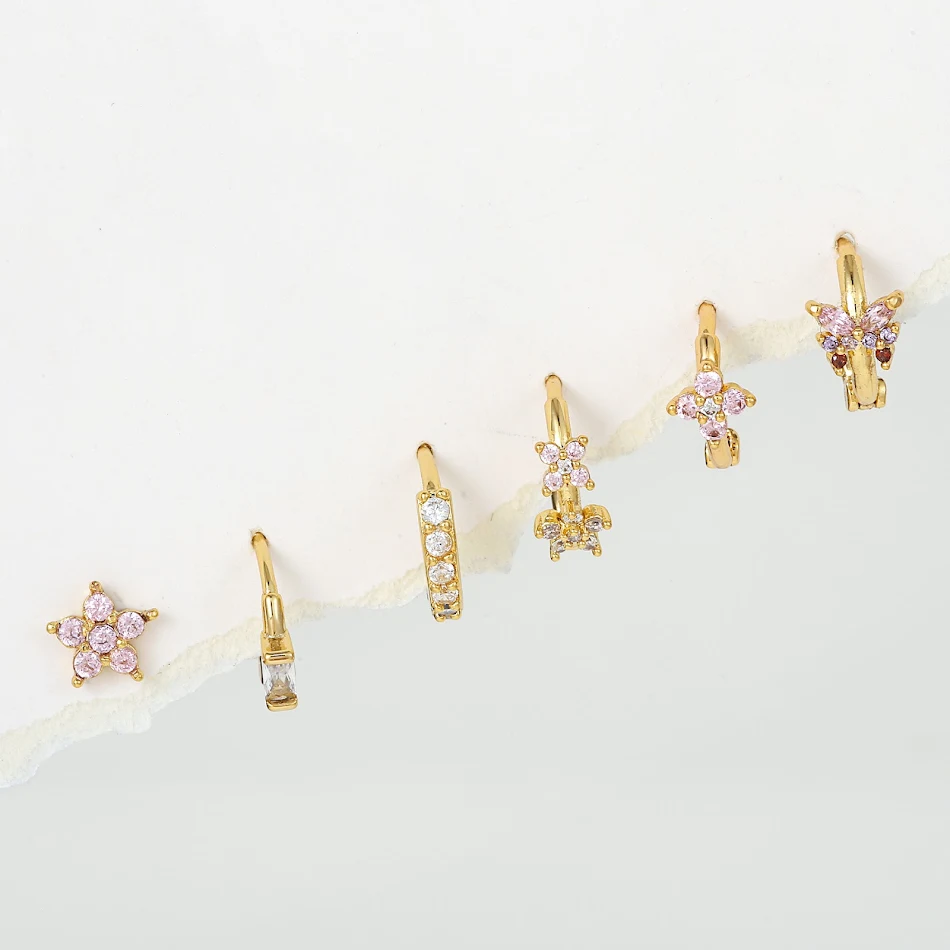 Modieuze Zircon Bloemen Oorbellenset voor dames. Sprankelend bloemendesign voor elke gelegenheid. Ideaal als cadeau. Perfect voor dagelijks gebruik.