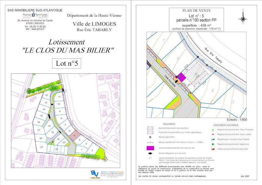 Vente terrain  438 m² à Landouge (87100), 59 000 €