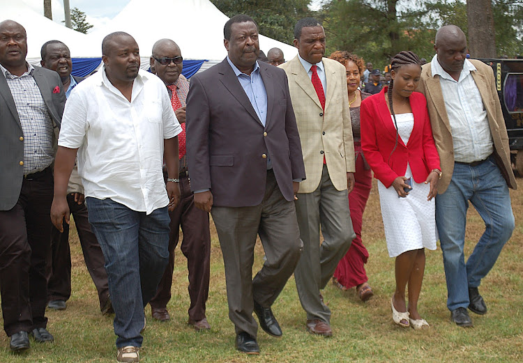 ANC party leader Musalia Mudavadi arrive at Masinde Muliro University on Thursday, October 10, 2019