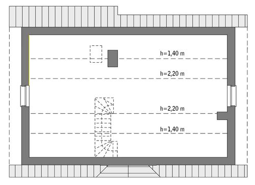 Pod tęczą - wariant III - C01c - Rzut poddasza do indywidualnej adaptacji (28,8 m2 powierzchni użytkowej)