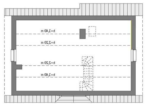 Pod tęczą - wariant III - C01c - Rzut poddasza do indywidualnej adaptacji (28,8 m2 powierzchni użytkowej)