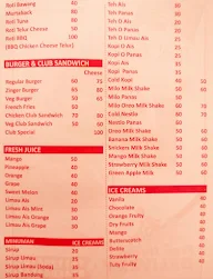 Bergaya Malaysian Cafe menu 1