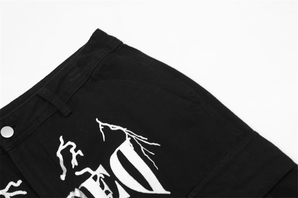 Title 13, Heren casual rechte broek met letterprint. Comf...