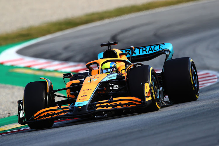 Lando Norris driving his McLaren F1 Team MCL36 Mercedes on track during Day One of F1 Testing at Circuit de Barcelona-Catalunya on February 23, 2022 in Barcelona, Spain.