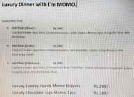 Luxury Dinner With I'm Momo menu 3