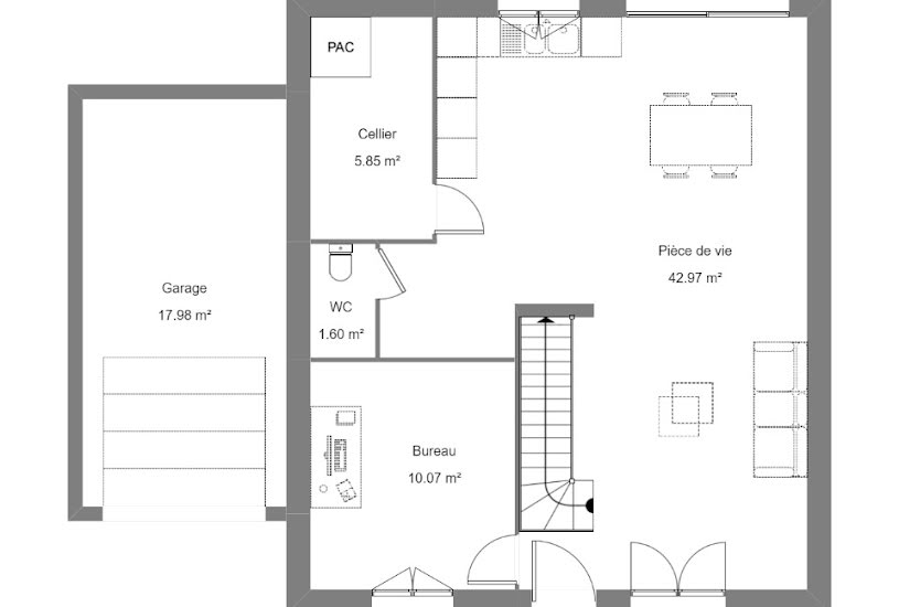  Vente Terrain + Maison - Terrain : 582m² - Maison : 80m² à Véretz (37270) 