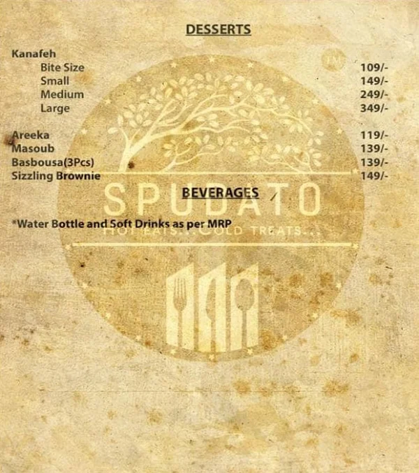 Spudato menu 