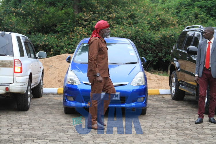 Presidential aspirant George Wajackoyah at BOMAS of Kenya on Monday, May 30, 2022.