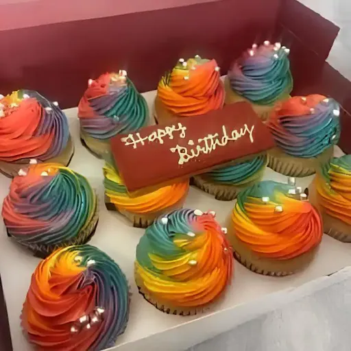 Colorful Vanilla Cupcake