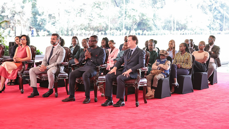 Delegates listen in during Ruto's meeting with the Facebook Management Team at State House in Nairobi on March 18, 2024.