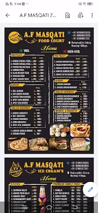 A.F Masqati Food Court menu 1