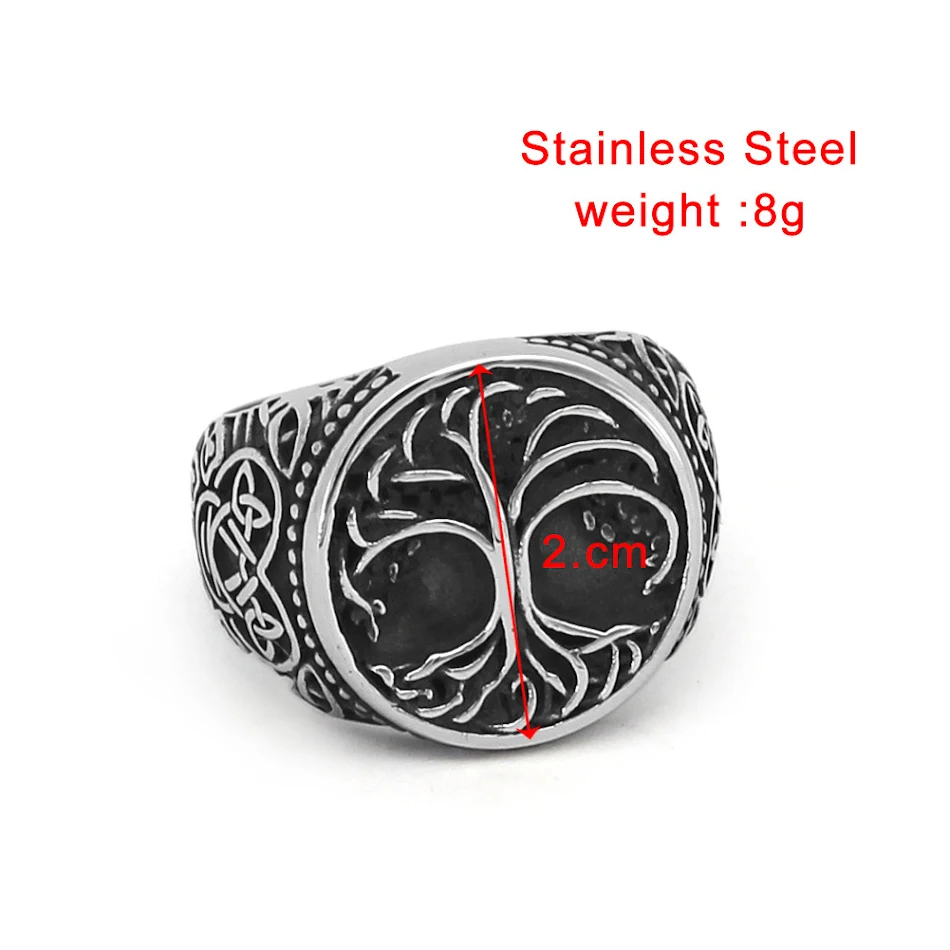 Viking heren sieraad ring Levensboom titanium staal, sterk en stijlvol, symbool van kracht en perfect voor een Scandinavische look.
