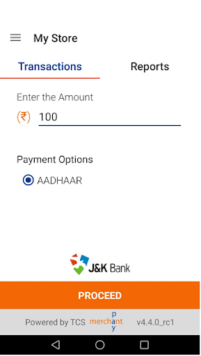 Screenshot BHIM Aadhaar Pay J&K Bank