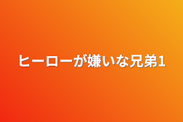 ヒーローが嫌いな兄弟1