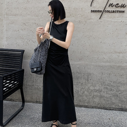 Title 9, Design Sense Slim Slimming Pleated Long Dress