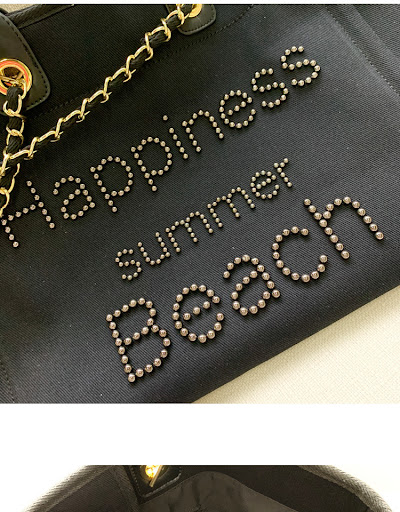 Title 7, Small Fragrant Canvas Beach Bag with Leather Ha...