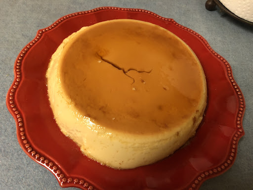 Flan on a plate