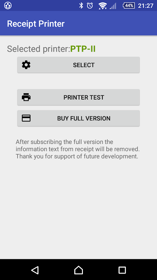 Android application Receipt bluetooth printer screenshort