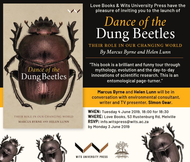 Don't miss the launch of Marcus Byrne and Helen Lunn's enchanting (and funny!) book about the captivating dung beetle.