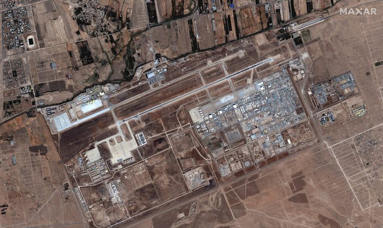 Six commercial airplanes are seen near the main terminal of the Mazar-i-Sharif airport in northern Afghanistan on September 3 2021. Picture taken September 3, 2021. Picture: HANDOUT via REUTERS/MAXAR TECHNOLOGIES