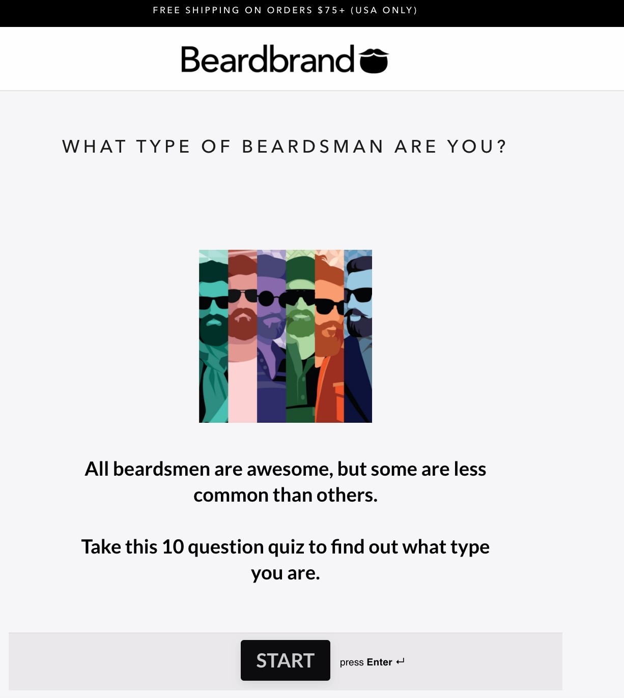 Personalized Recommendations Through Chatbots - example of a quiz from Beardbrand 