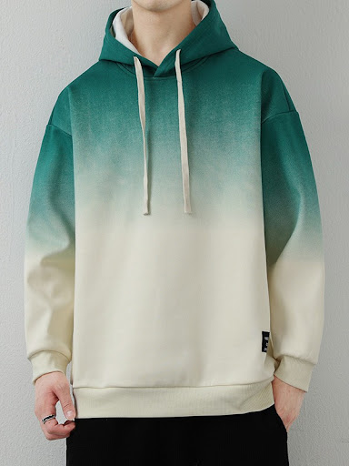 Title 7, Mens Handsome Long Sleeve Top Hooded Gradient ...