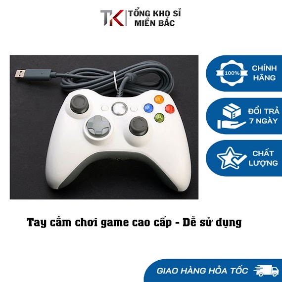 Tay Cầm Chơi Game Usb For Pc 360 Có Dây Đen/ Trắng