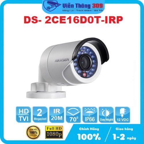 Camera Ngoài Trời, Camera Thân Hồng Ngoại 2Mp Hikvision Ds - 2Ce16D0T - Irp - Hàng Chính Hãng