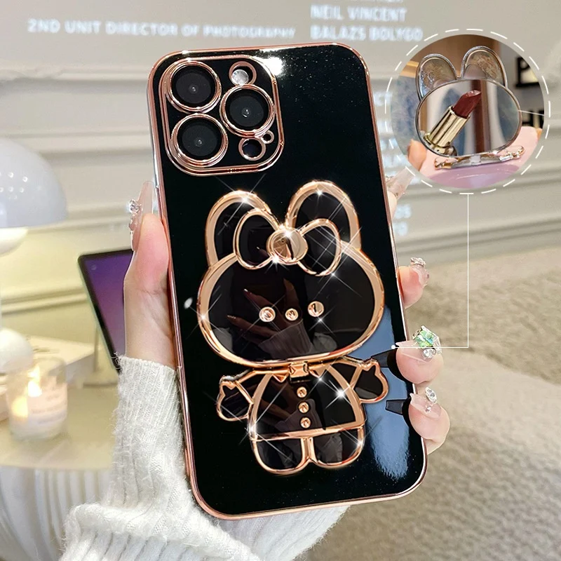 Title 7, Creative Cartoon Rabbit Stand Mirror Phone Case...