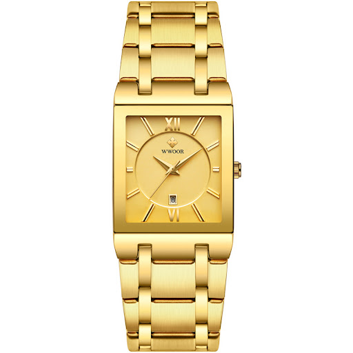 Title 3, Automatic Non-mechanical Square Mens Steel Ban...