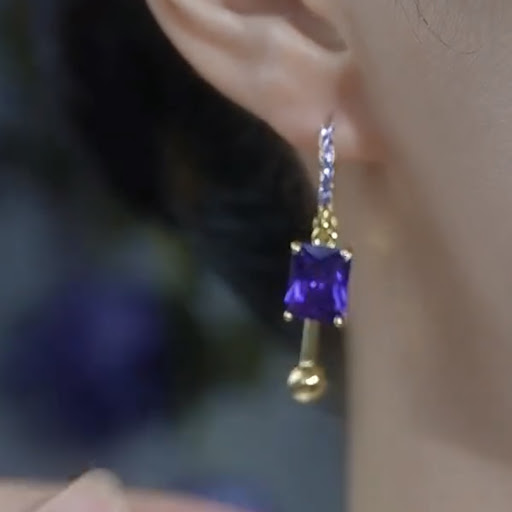 Title 1, Micro-inlaid Diamond Ball Earrings, a female ni...