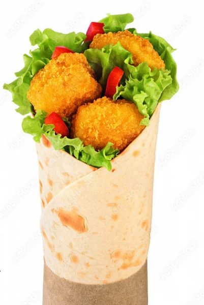 Cheese Corn Nugget Falafel Wrap