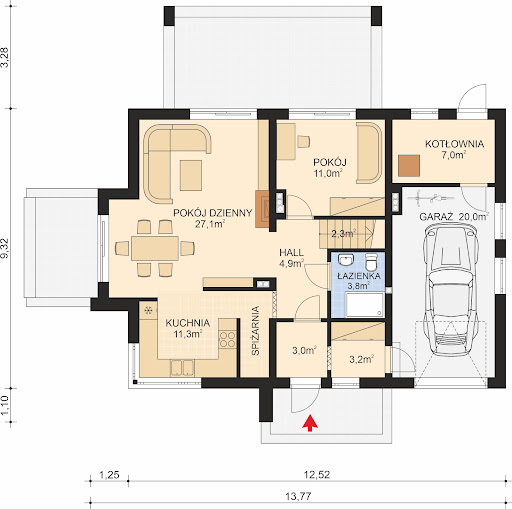 APS 289 POROTHERM - Rzut parteru