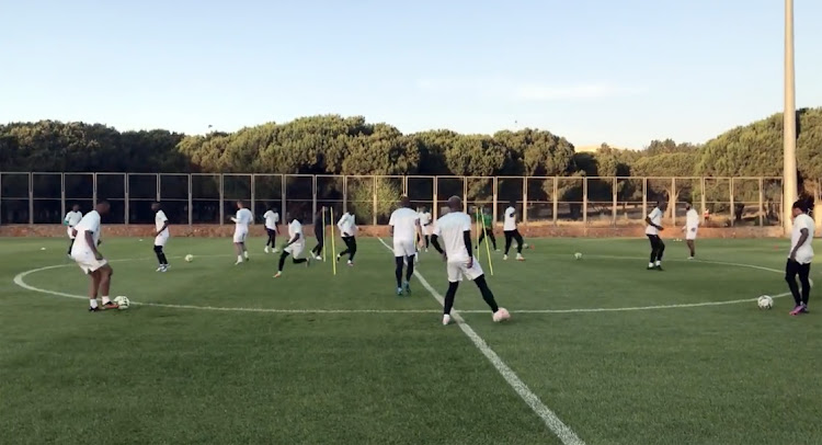 Bafana Bafana training in Rabat for Wednesday’s Afcon qualifier against Morocco at Moulay Abdellah Stadium .