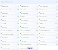 Oberoi Bakery menu 2