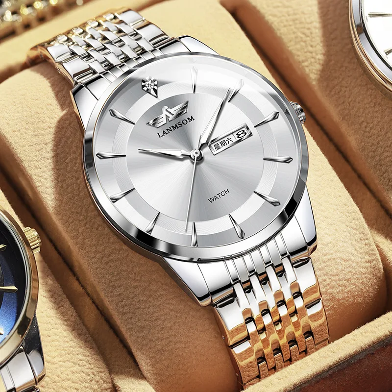 Montre Automatique Homme Diamant Étanche Calendrier Sans Mécanique Élégance Intemporelle et Performance Exceptionnelle.