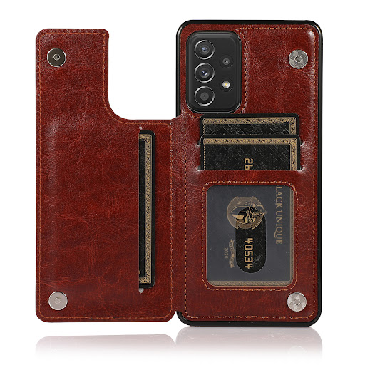 Title 3, Leather flip phone case cover with card slots, ...
