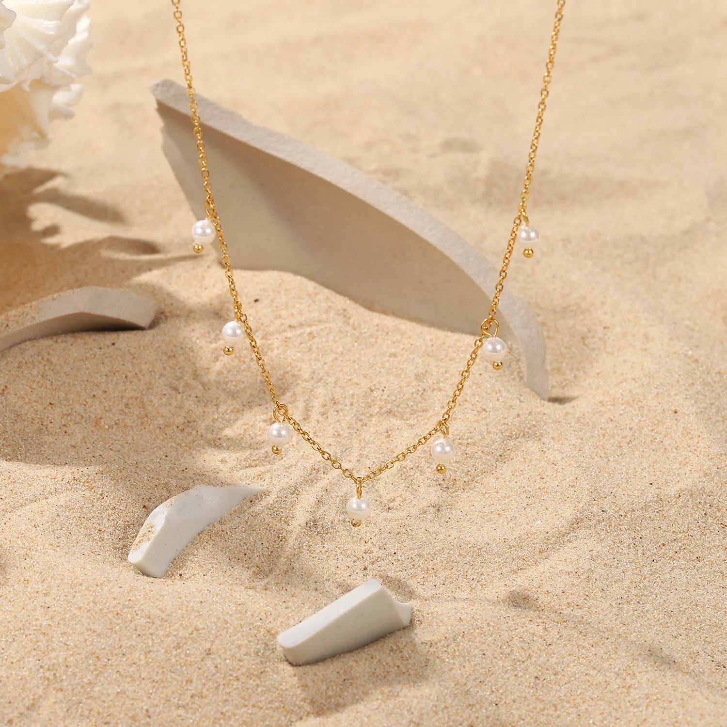Title 6, Franse elegante INS-stijl parelkwastjesketting,...
