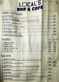 The Locals Bar & Cafe menu 3