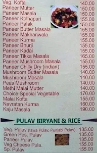 Choice Only Veg menu 8