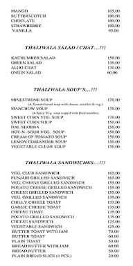 Thaliwala menu 1