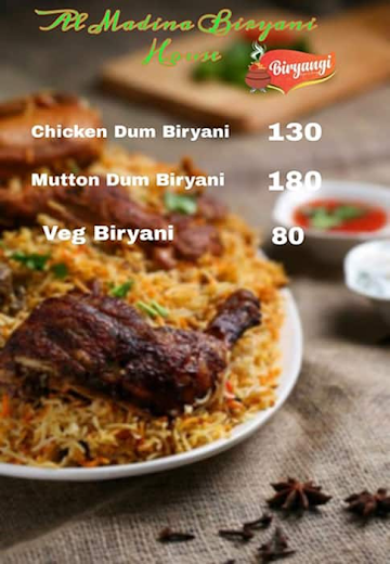 Al Madina Chicken 65 & Biryani menu 