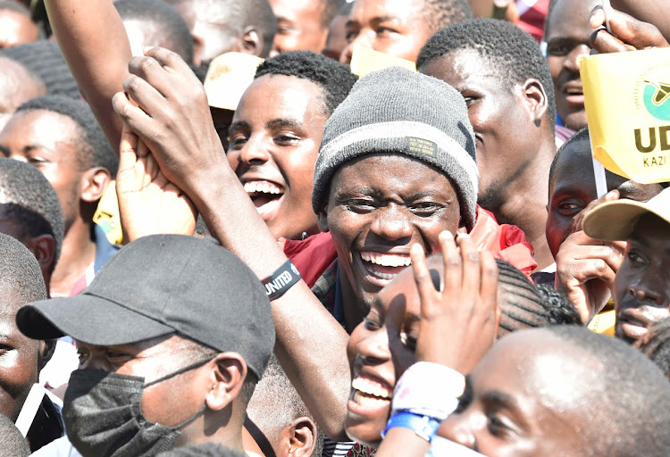 Embakasi East residents attend Deputy President William Ruto's rally at Jacaranda Grounds, Nairobi on January 16, 2021.