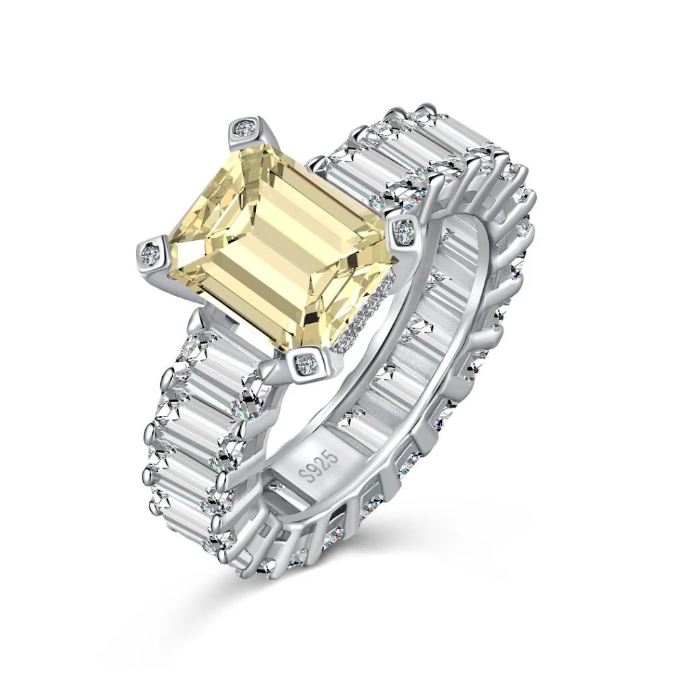 Licht luxe S925 sterling zilveren zirkonia ring voor dames. Schitterend sieraad, perfect voor dagelijks gebruik.