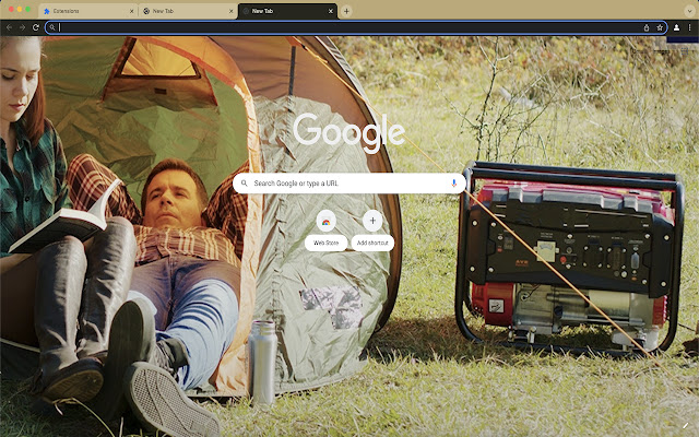 Camping Generators New Tab chrome extension