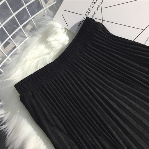Title 7, Womens Deerskin Velvet Pleated Skirt High-wais...