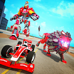 Cover Image of ダウンロード Lion Transform War Robot Hero: Formula Car Game 1.1.2 APK